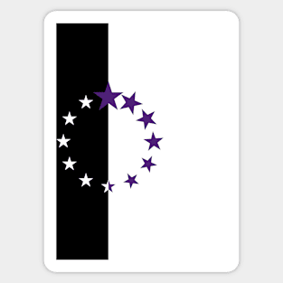 Half Black Half white 12 growing stars white to purple Sticker